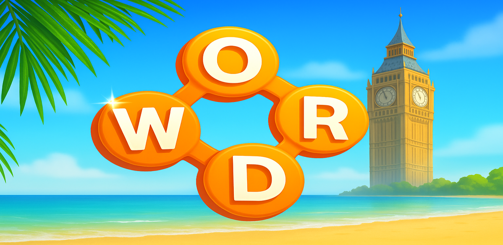 Word Quest game featuring connected letter tiles and Big Ben